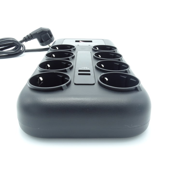 Cyberpower Regleta P0820SUD0-DE con 8 Tomas y 2 USB Negra